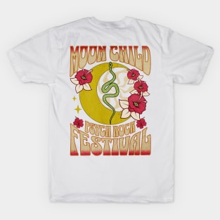 Hippie moon child retro psychedelic groovy vintage design T-Shirt